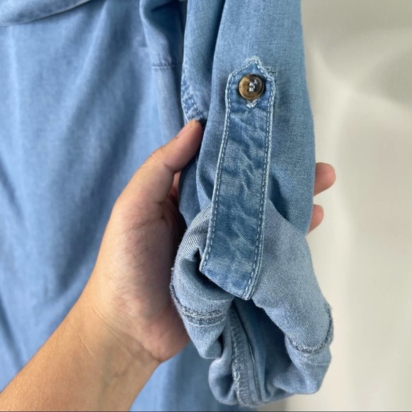 Anthropologie off the shoulder chambray dress‎ sz 4 - Picture 5 of 9